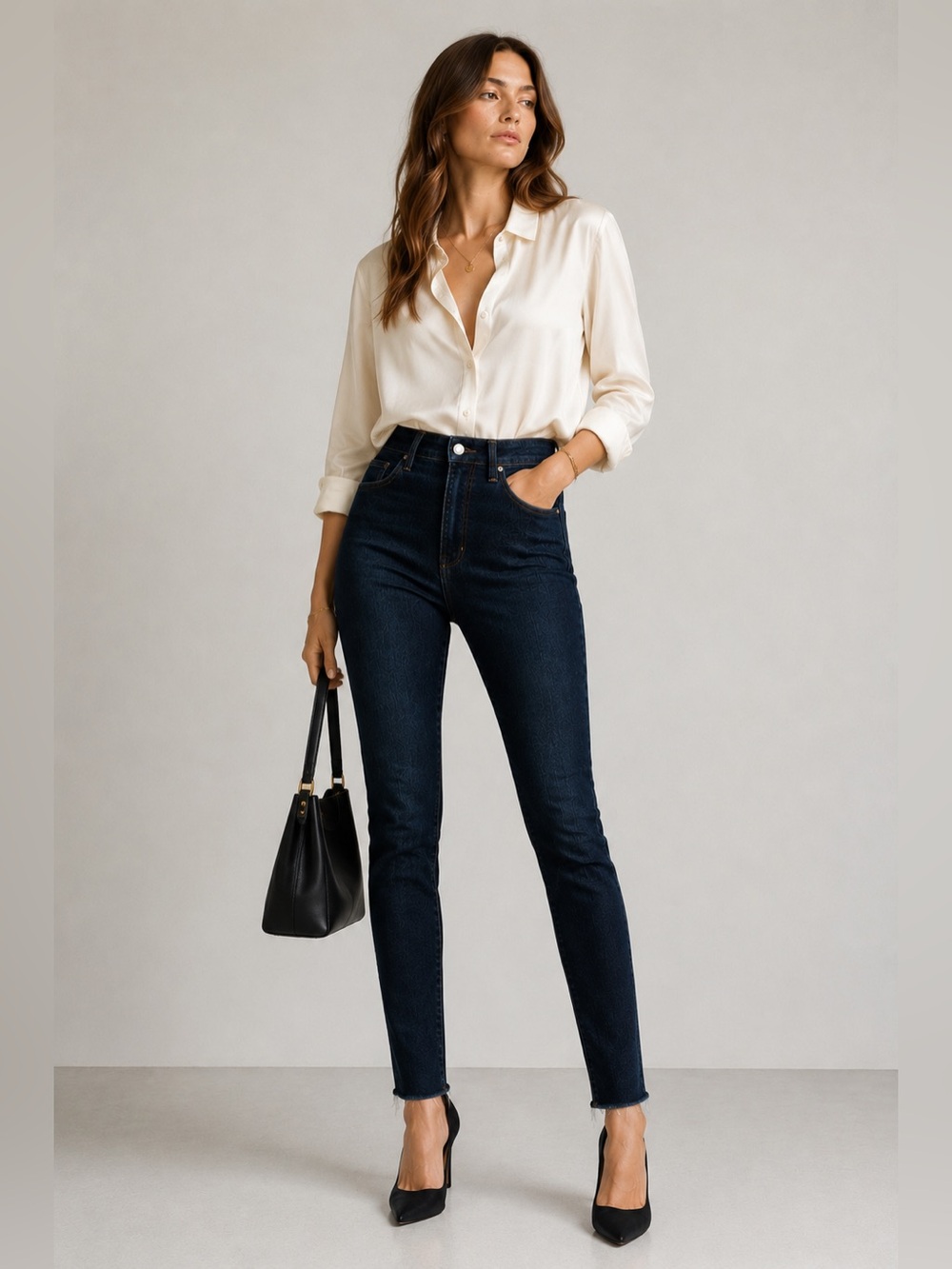 Joe’s Jeans Haxby High Rise Skinny Full Length Raw Hem Jeans W28
